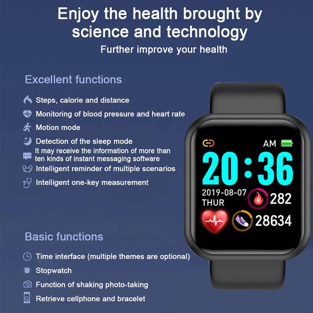 Smart Watches Women Heart Rate Sleep Monitoring Waterproof Sports Smartwatch Men Fitness tracker For IOS Android Digital Watch