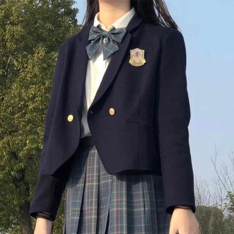 JK Suit Coat Women Girl Black Blazer Suit Jacket Autumn New Top Student College Style Anime Cosplay Costume Cardigan