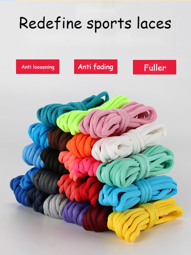 1Pair Oval Shoe laces Classic Half Round Tennis Shoelaces for Sport/Running Shoes Shoelace 100/120/140/160/180cm Shoe Strings