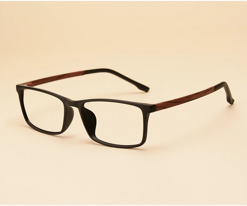 YIMARUILI Männer Und Frauen Brillengestell Nachahmung Holzmaserung Quadrat Mode Retro Brillen Optische Brillen 98056 – Detail 10