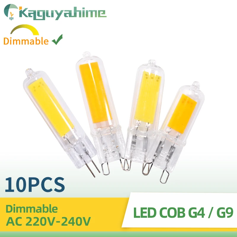 KPS-Super Bright Constant Power LED Lâmpada, Lâmpada de vidro, Substituição de iluminação COB, Halogênio, G9, G4, 5W, 7W, 9W, 12W, 220V, 10 Pcs/Lot