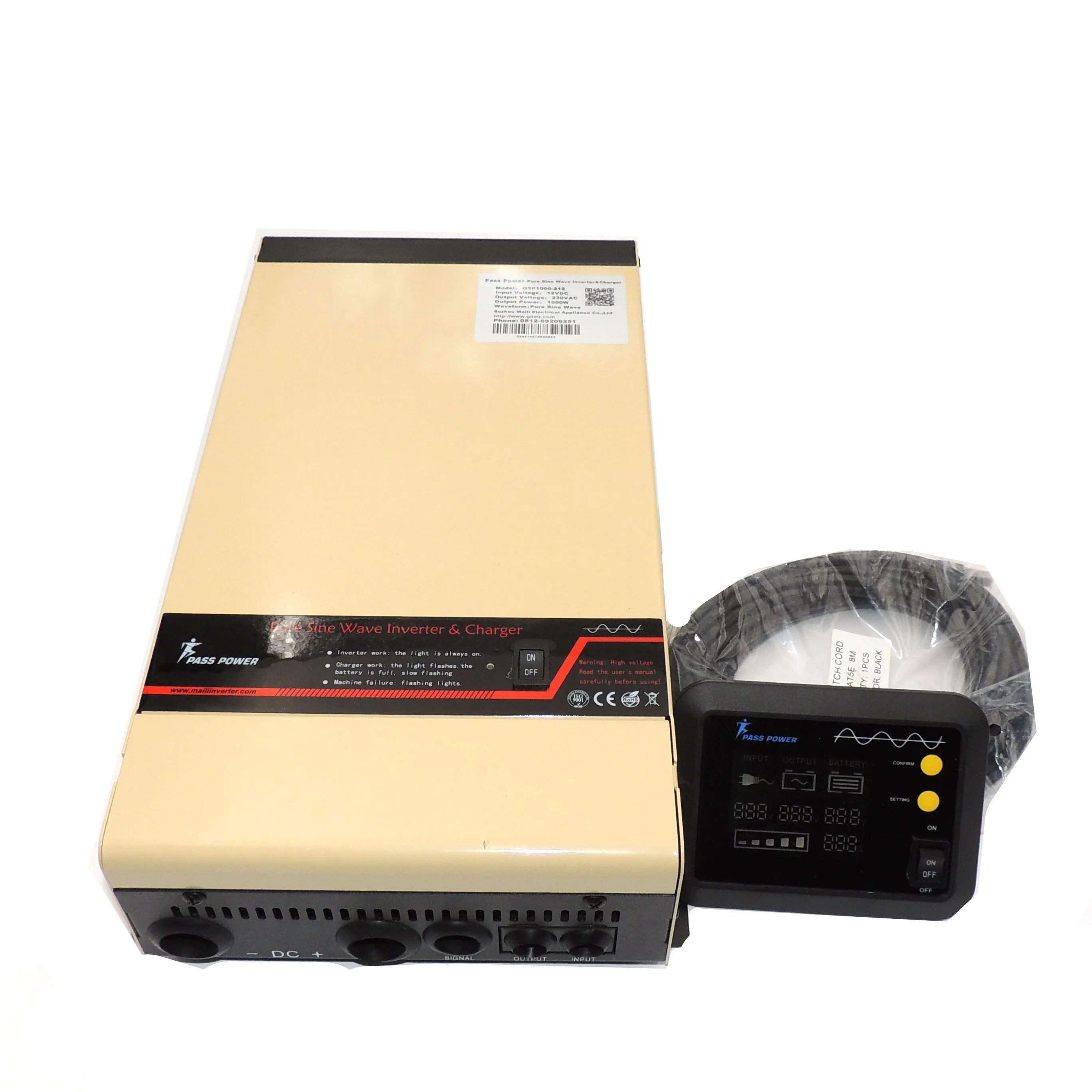 

High quality pure sine wave dc 12v/24v to 230v low frequency solar power inverter 1500W with battery charger