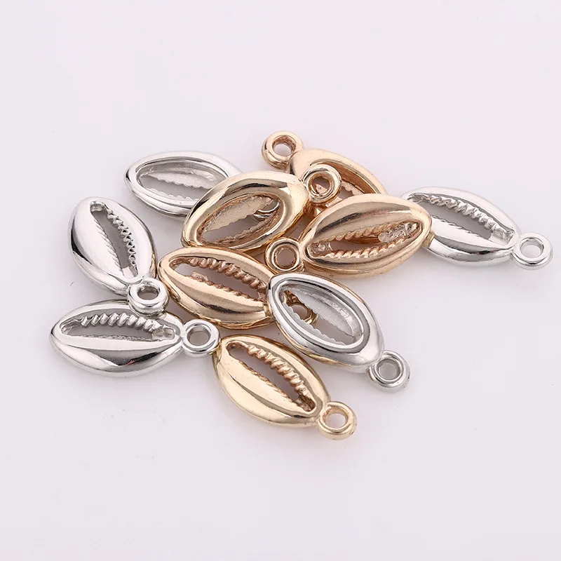 50pcs/lot Seashell Charms Bohemian Cowrie Conch Shells 10x18mm CCB Beads Pendant Charms for DIY Necklace Bracelet Jewelry Making