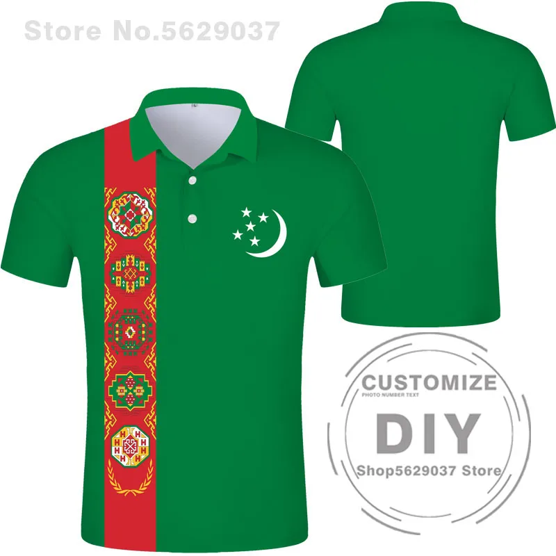 Turkmenistan Polo Shirt Free Custom Name Tkm Polo Shirt Nation Flag Tm Kyrgyz Turkmen Country Diy Print Photo Text Logo Clothes