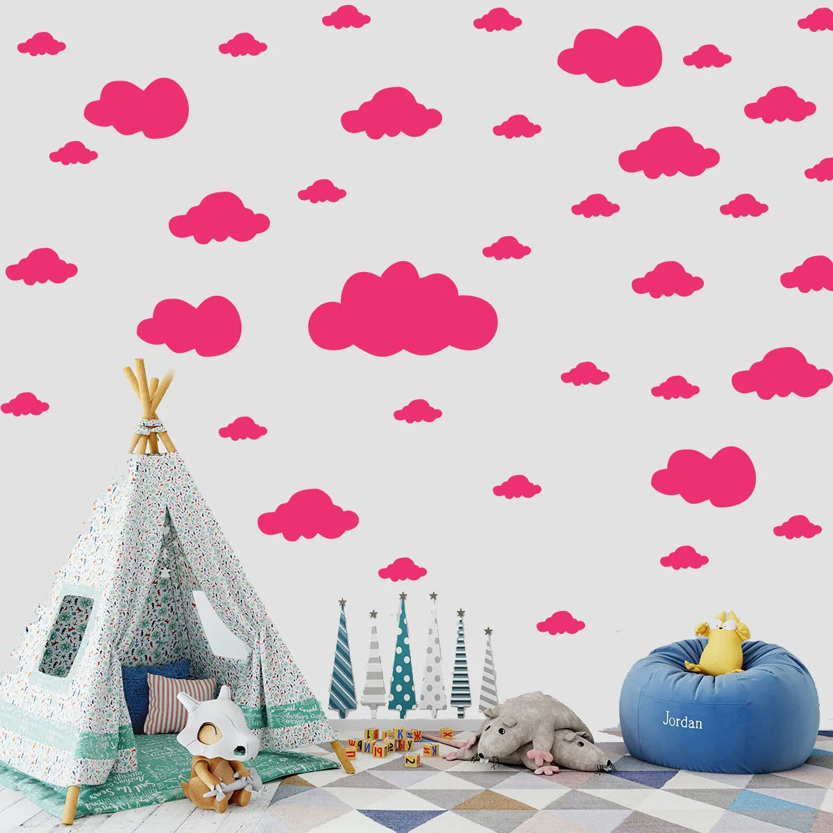 68 Pcs DIY Clouds Wall Stickers Home Decoration For Children's Room Fridge Kitchen Porch Art Decals Peel & Stick Vinly Wallpaper view 5