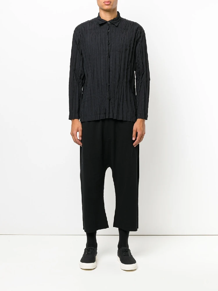 Men's Casual Pants Harun Pants Spring And Autumn New Black Elastic Waist Loose Fashion Nine Points Design Popular Straight Pants