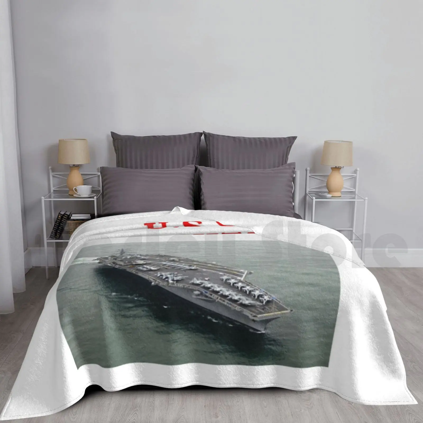 U.s.s. Nimitz Blanket Fashion Custom Jimbuf Us United States Navy Usn Uss Warship Naval Vessel Ship War Military