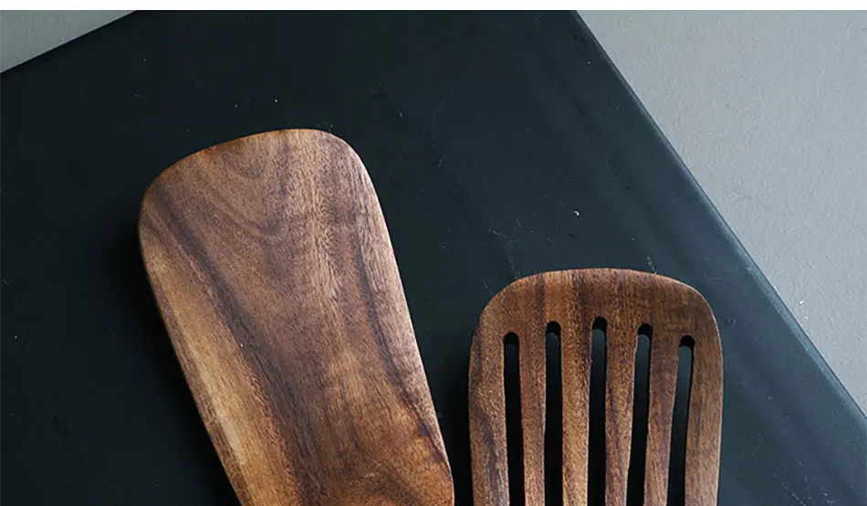 1-7 Stück/Set Teakholz-Küchenbesteck: Sieb- und Suppenlöffel, spezieller Nano-Schöpflöffel, Kochlöffel, Holz-Küchenzubehör-Set – Detail 30