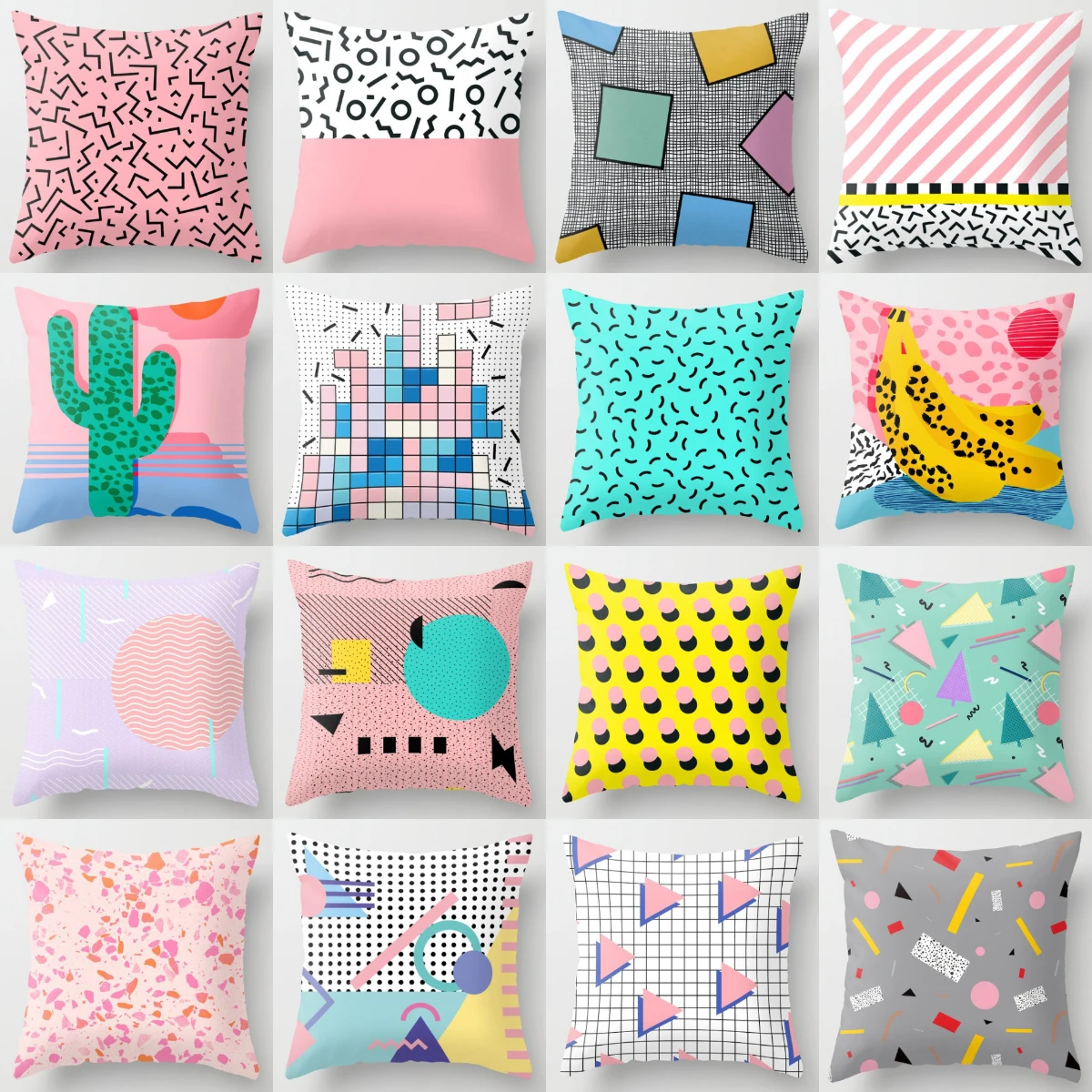 

Memphis Style Mixcolor Creative Geometry Cushion Cover Super Hot Modern Decorative Pillows Case Sofa Couch Seats Throw Pillows