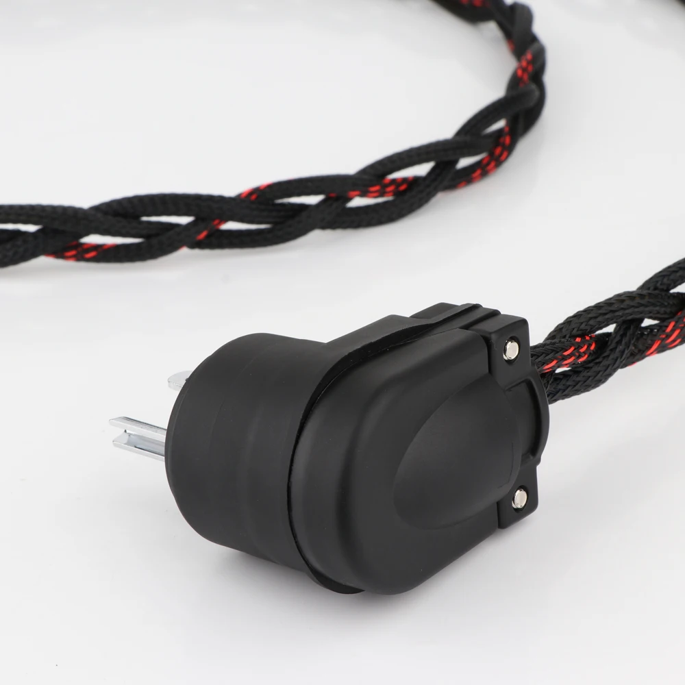 High-End 7N OFC Reinkupfer EU/US Version Stromkabel HIFI Audio Netzkabel mit Rhodium-beschichtetem Netzstecker – Detail 8