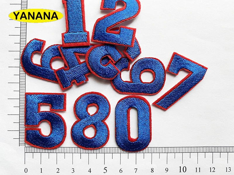 Number Embroidery Patches for T shirt Iron on Stripes Appliques Clothes Stickers Clothing Badges DIY clothing