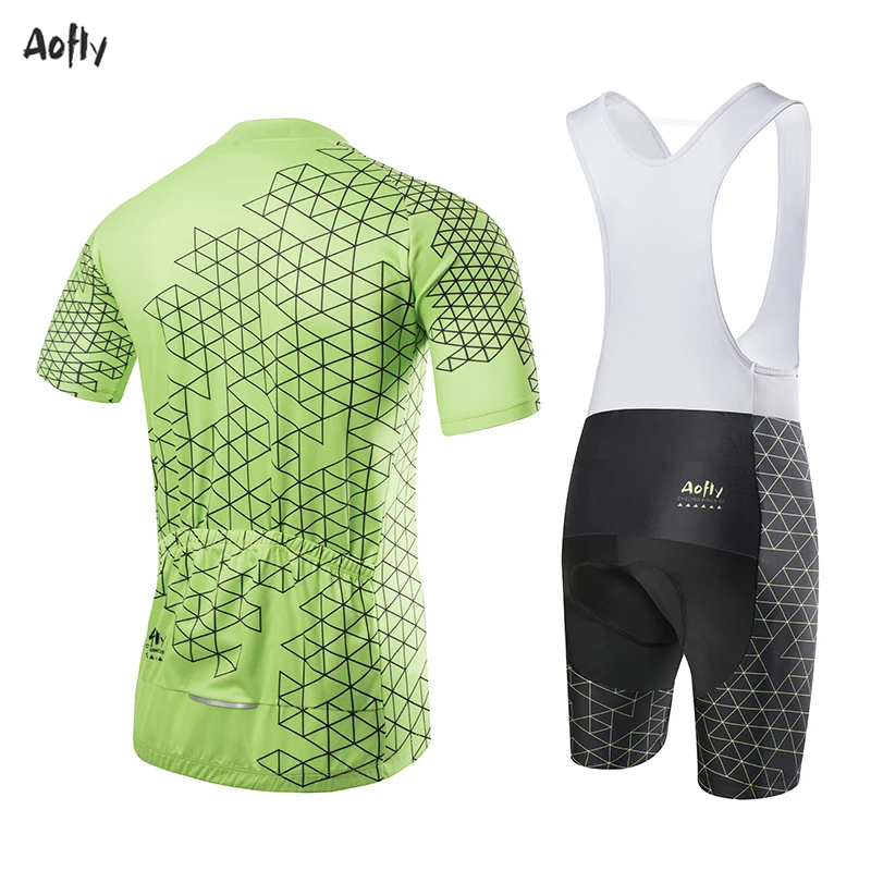 Men's Cycling Jerseys Short Sleeve Bike Shirts MTB Jeresy Cycling Clothing Wear Ropa Maillot Ciclismo Four-sided Rhombus Green