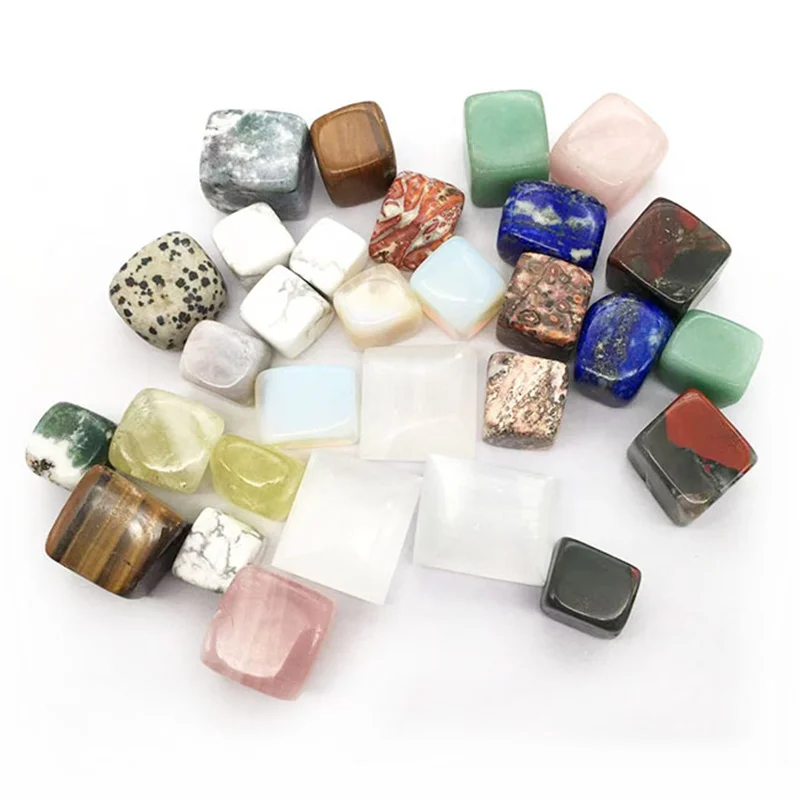 Wholesale natural crystal stones rose quartz cube lapis lazuli tumbled stone healing crystal cubes for decoration