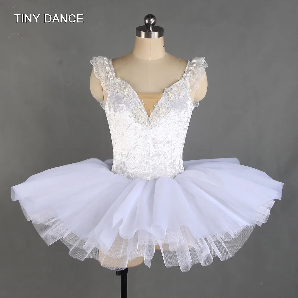 

Platter Ballet Dance Tutu Dress White Velvet Bodice with Nude V Neck Girls Puffy Tutu Skirts Leotard Dresses Tutu Costumes 21028