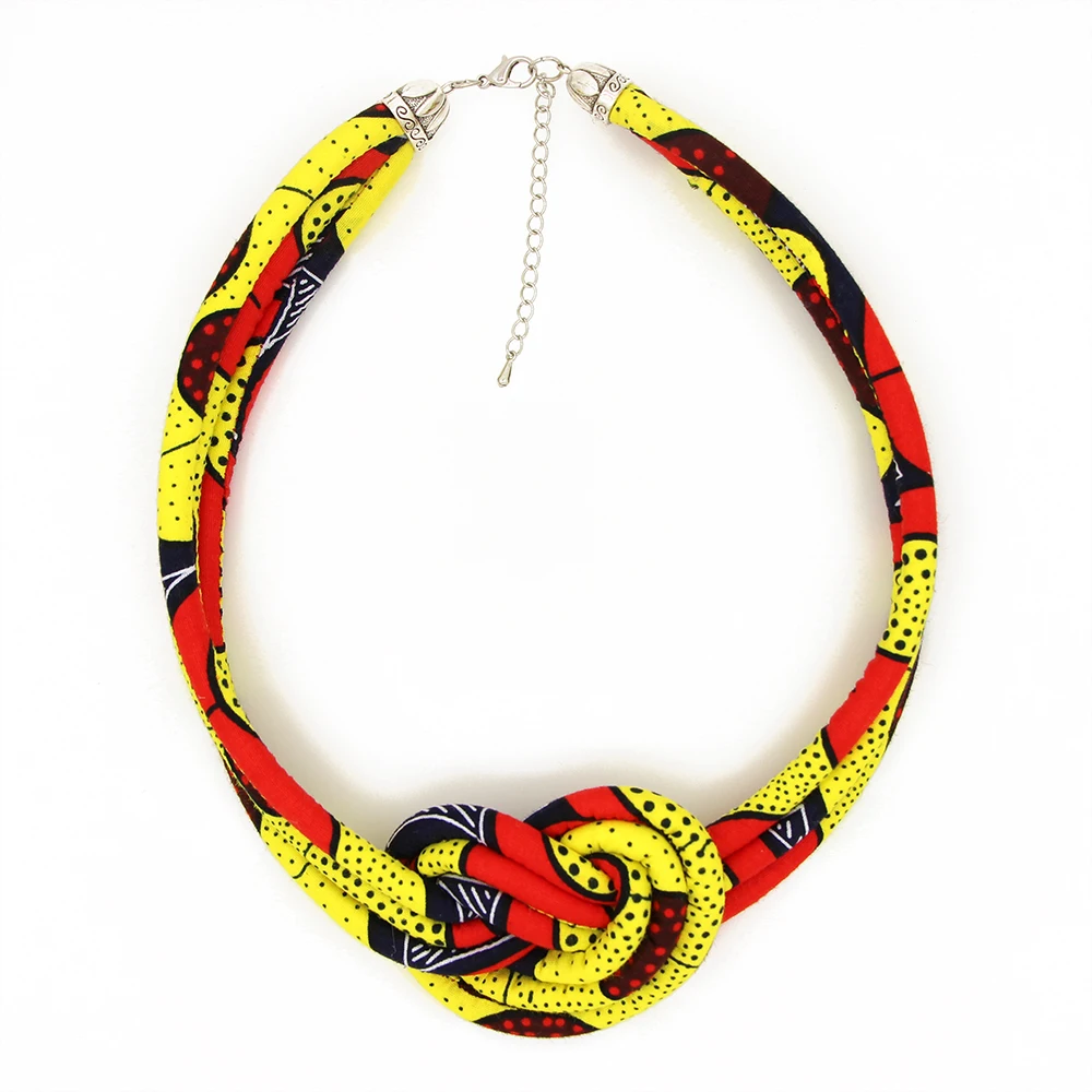 Vintage Necklace Ankara Choker Handmade Ethnic jewelry Design Love Pendant  Color Printing batik Fabric Woman Neck Chains Gift