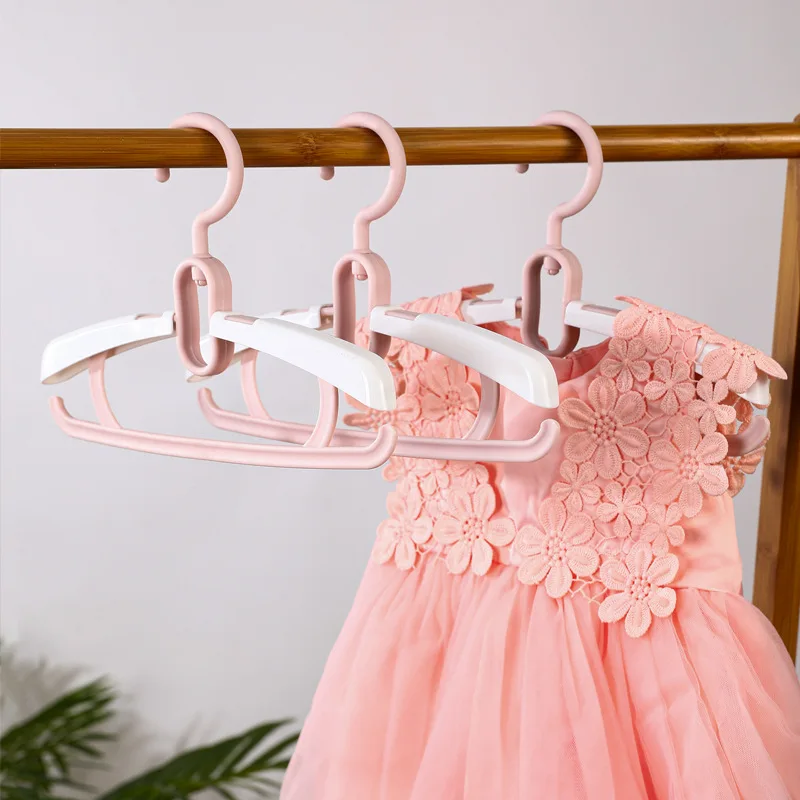 Baby Nursery Closet Hangers,10pcs Slip Pant Hanger for Newborn Kids Toddler Clothes Hanger Plastic Adjustable Children Coat Rack