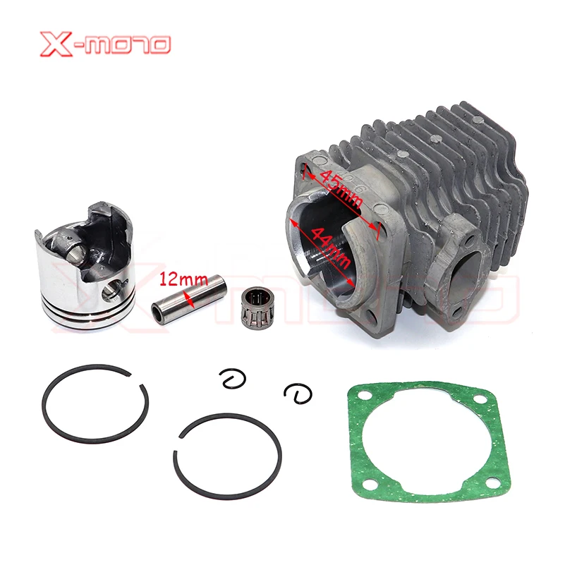 49CC (44-6) or 47CC (40-6) Engine Cylinder Head With Piston Pin Full Kit For 2 Stroke Mini Dirt Bike ATV Quad Pocket Bike