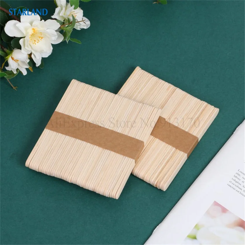 50 pièces/ensemble bâton de Popsicle en bois de bouleau bâtons de crème glacée bâton de sucette en bois bâton artisanal accessoires de Popsicle 2 ensembles