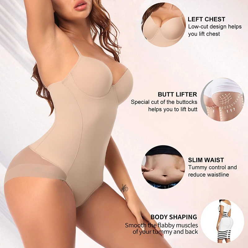 Shapewear Bodysuit for Women Tummy Control Butt Lifter Panties Waist Trainer Stomach Body Shaper Slimming Underwear Girdles