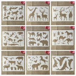 Pochoirs pour peinture et travaux manuels, accessoire de Scrapbooking, modèles décoratifs d'ours, cerf, girafe, animaux sauvages, pour coloriage, format A4, 29cm