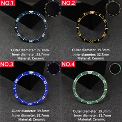 Flat Ceramic Bezel Insert 39.3mm*32.7mm substitute watch insert ring luminous celebrities Watch Accessories