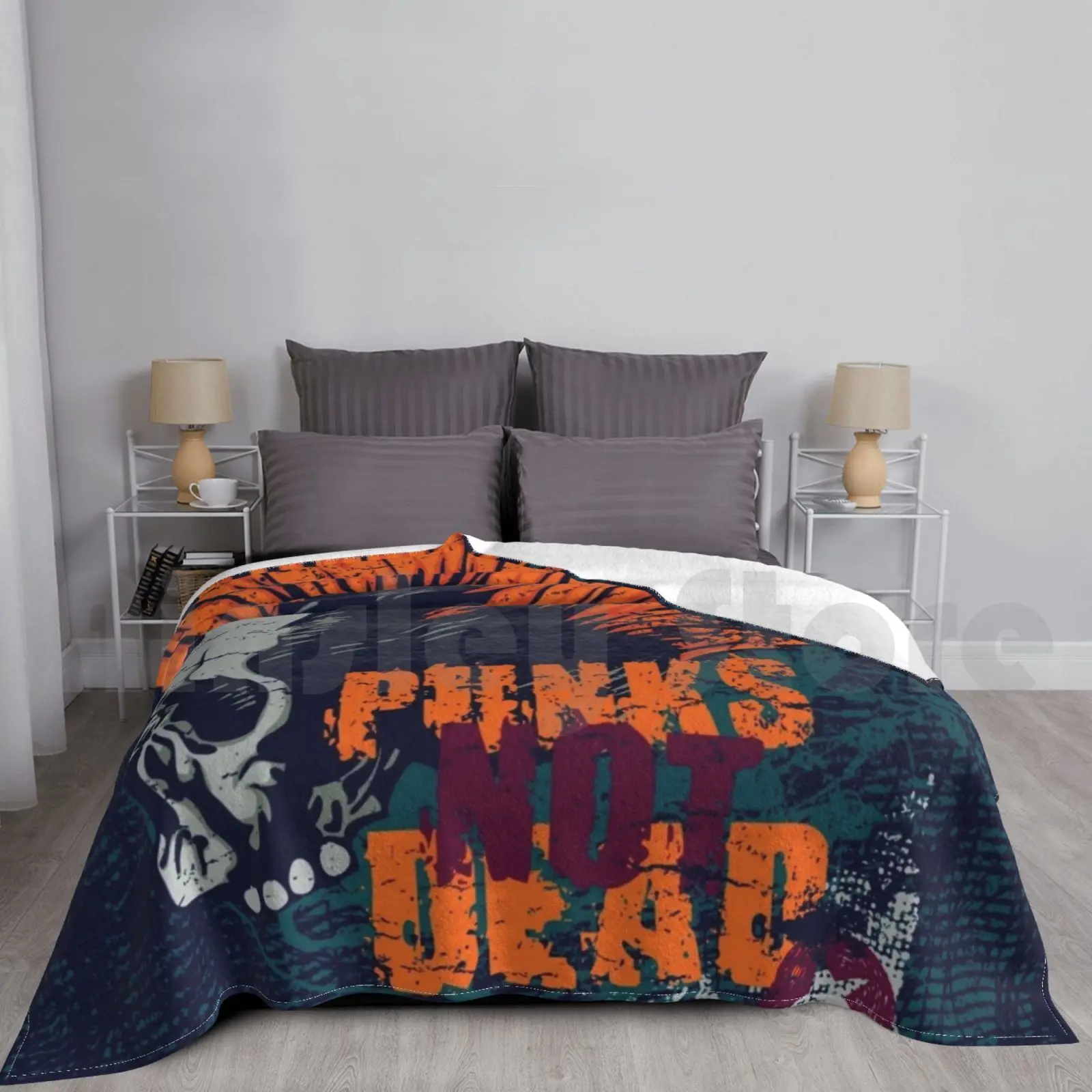 Punk Not Dead Blanket Super Soft Warm Light Thin Anarchy Background Bill Board Company Cover Dead Effect Fashion Festival