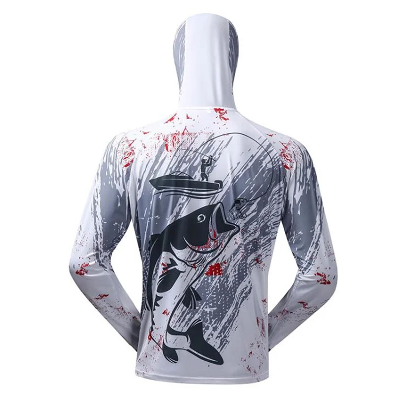 Professional Fishing Hoodie With Mask Anti-UV Sunscreen Sun Protection Clothes Fishing Shirt Breathable Quick Dry Fishing Jersey