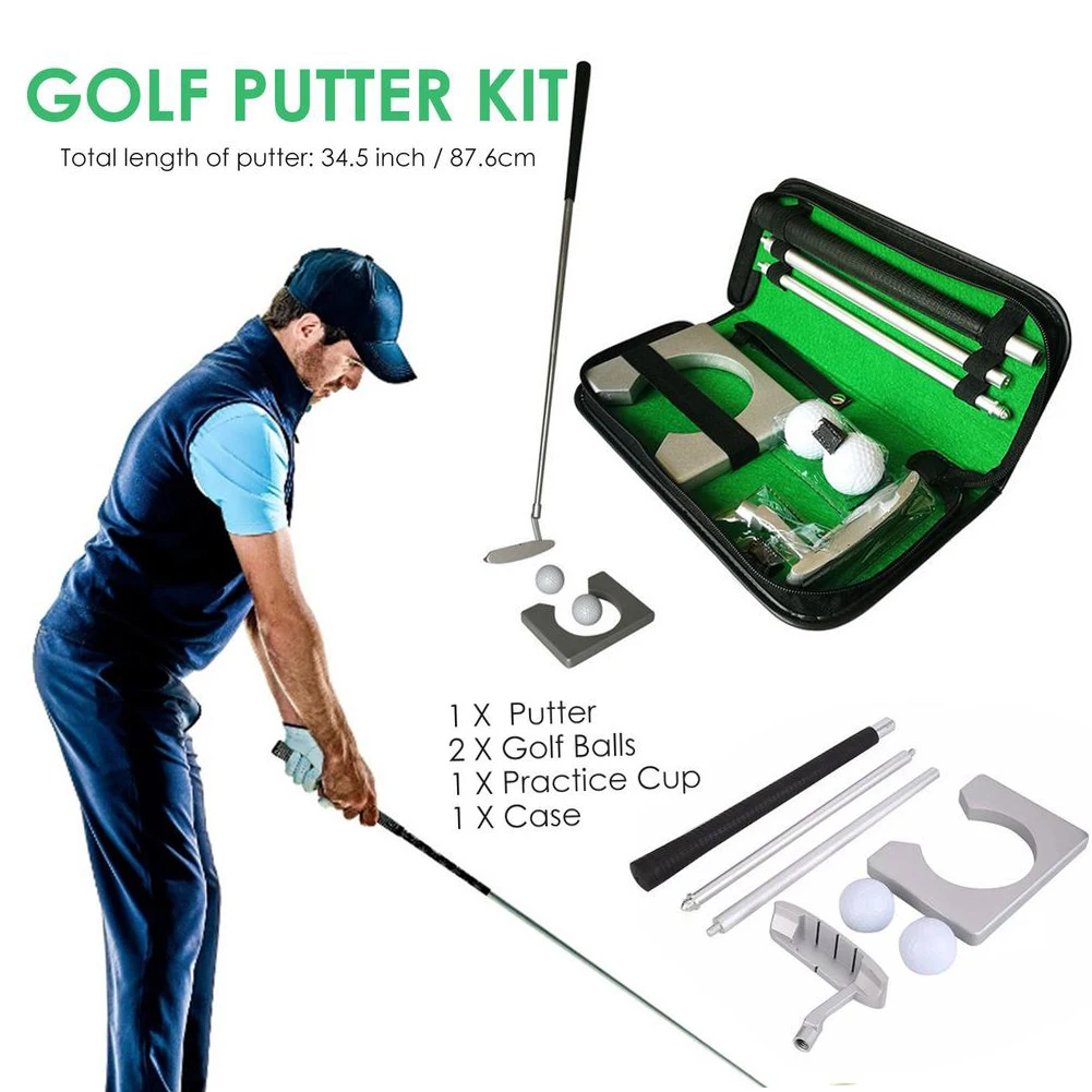 Equipamento de montagem portátil para golfe, três seções de sujeira, para treinamento, esfregão de golfe