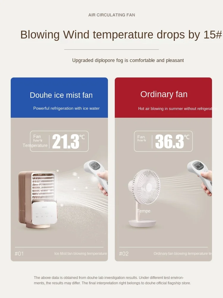 TT PICOOC Air Conditioner Fan Refrigeration Household Small Dormitory Water Filling Mini Noiseless Portable Air Cooler