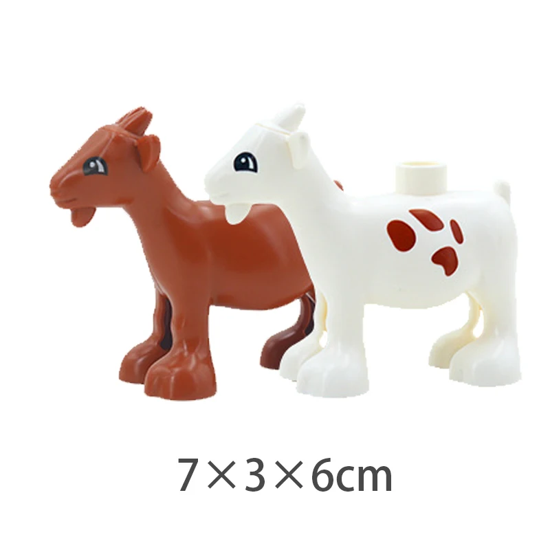 Big Building Blocks Cute Ocean Zoo Farm Animal DIY Accessory Educational Toys For Children Compatible With Big Size Brick