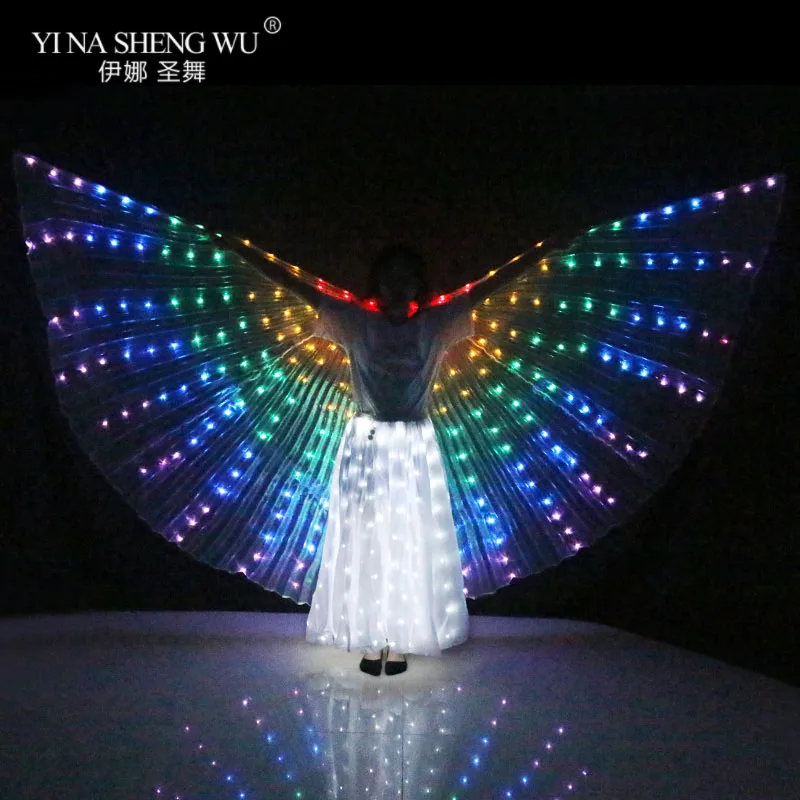 LED luminous Tulle Skirt Dance Christmas Party Colorful LED Tutu Skirt Sexy White Multicolor Long Skirt Bellydance LED Skirt New