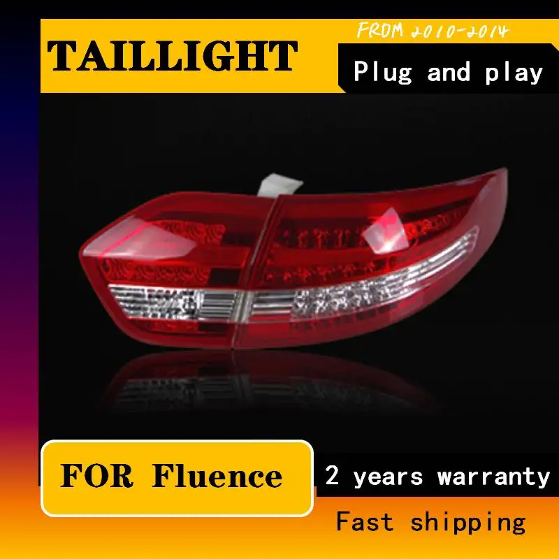 Car Styling For Renault Fluence LED Tail Lights 2010-2014 Almera SM3 Tail Light Rear Lamp DRL+Brake+Park+Signal Accessories