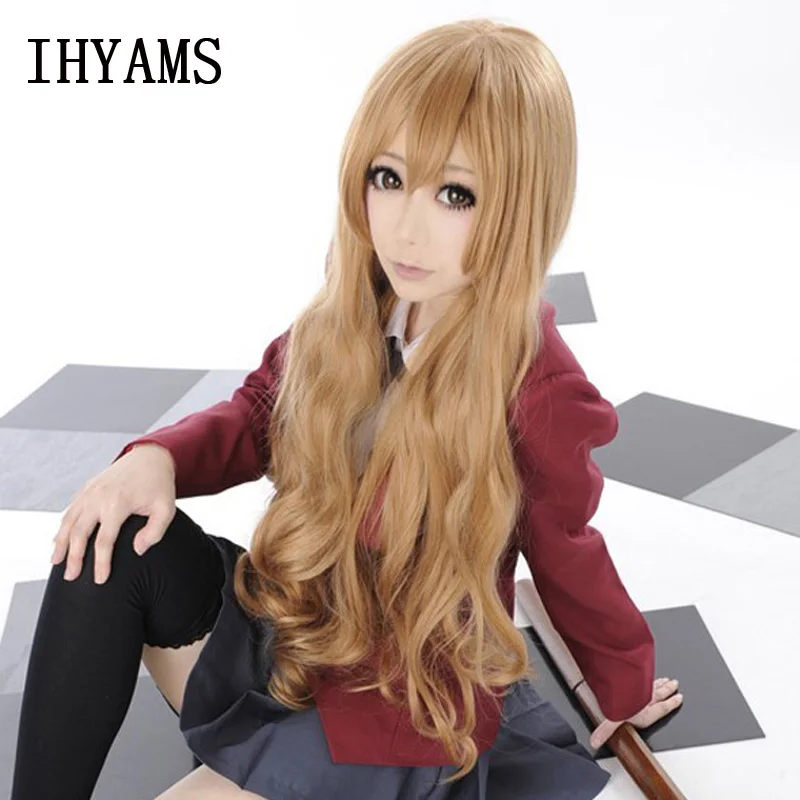 

TIGER DRAGON Toradora! Aisaka Taiga 80cm Long Blonde Wavy Heat Resistant Cosplay Costume Wig + Free Wig Cap