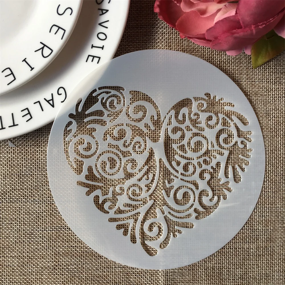 15cm Round Big Heart DIY Layering Stencils Wall Painting Scrapbook Coloring Embossing Album Decorative Template