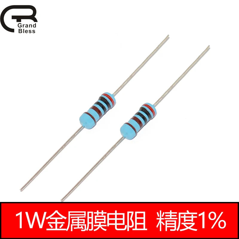 20 buah 1W Resistor Film logam 2.4 2.7 3 24 27 30 240 270 300 R K Ohm 0.27ohm 1% resistansi cincin lima warna 2R4 2R7 3R 2.4K 2.7K