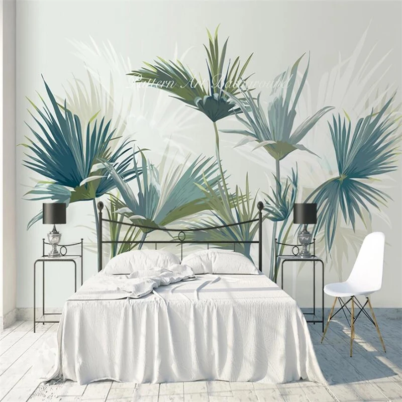 

Custom wallpaper 3d mural hand-painted Nordic tropical woods palm tree papier peint 3d papel de parede TV background wall paper