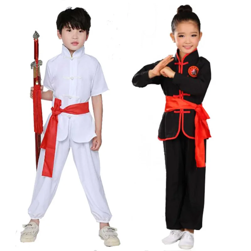 kid men women Chinese Traditional KungFu Uniform For Boys Girls Wushu Costume Suit Set Tai Chi Folk performance stage Outfit