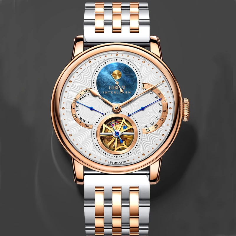 LOBINNI 316L Stainless steel High Quality Men Mechanical Watch Seagull Movement Automatic Men Watch Sapphire Mirror Watches