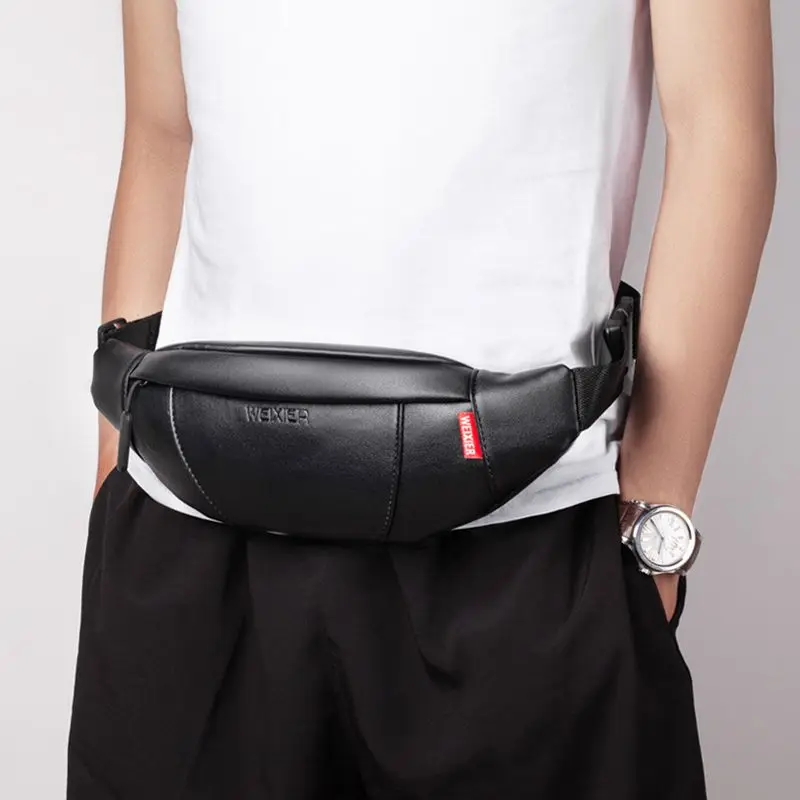 Weysfor Fanny Pack Teenager Outdoor Sports Running Cycling Waist Bag Pack Male Fashion Shoulder Belt Bag Travel Phone Pouch Bags