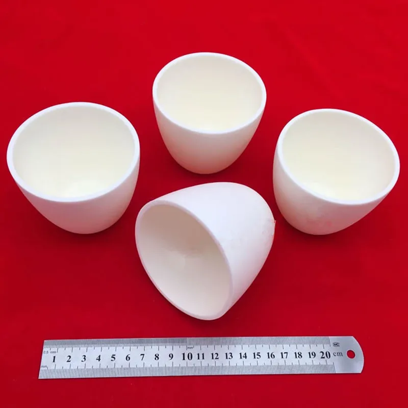 

99% pure alumina corundum crucible / Al2O3 ceramic crucible / Sintered crucible dia90x76mm 250ml capacity arc-shaped