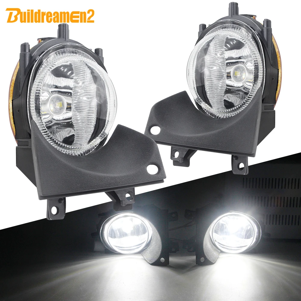 Buildreamen2 Car Front Fog Light Assembly Lampshade + Bulb 12V For BMW 5 Series E39 520 525 523 530 525li 535 523li 1999-2004