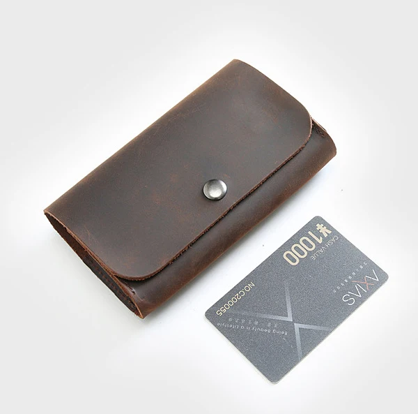 Cow Leather Coin Purses Vintage Handmade Wallet for Coins Credit card holder Small Porte Carte De Credit Cardcase Male