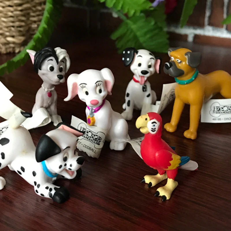 6Pcs/Set Cute 101 Dalmatians Animal Action Figure Dolls Movie Cartoon One Hundred and One Dalmatians Pongo Figuras Kids Gifts