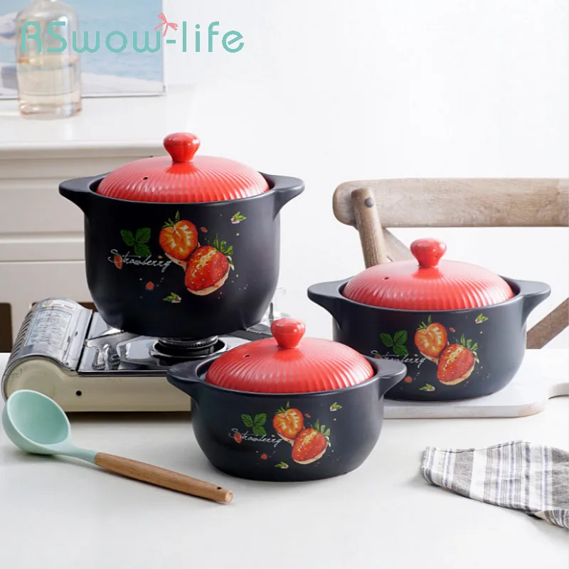 Cute Polar Bear Casserole Household Soup Gas High Temperature Ceramic Casserole Healthy Health Pot For Ceramic Cookware