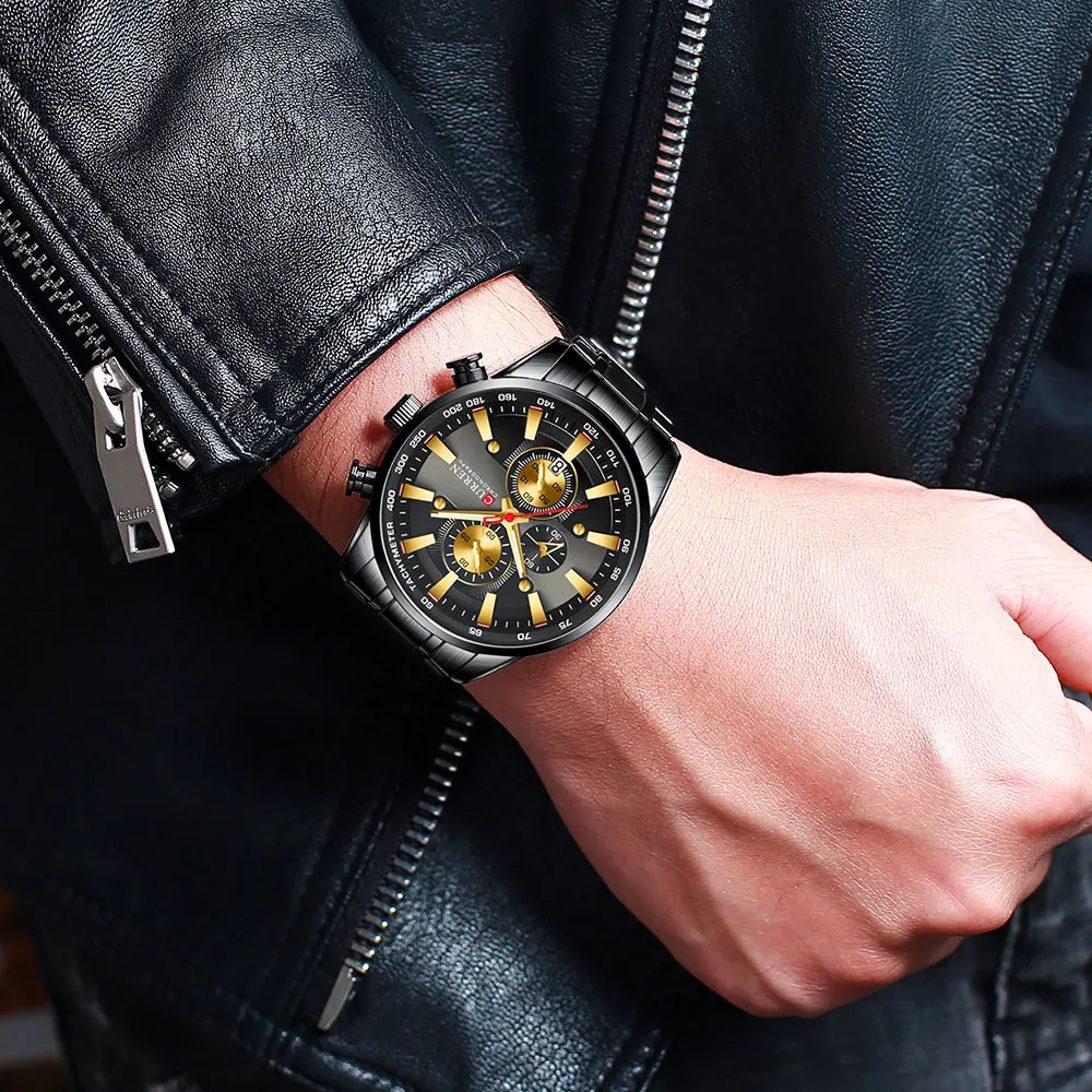 CURREN Neue Herren Uhren Quarz Business Wasserdichte Uhr Mann Uhren Top Marke Luxus Armbanduhr Männer Chronograph Reloj Hombre – Detail 25