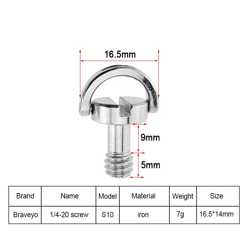 1/4 3/8 Camera Screw for Quick Release Plate 1/4  3/8 Inch D-ring Screw Tripod Ballhead Mount Adapter photography accessories