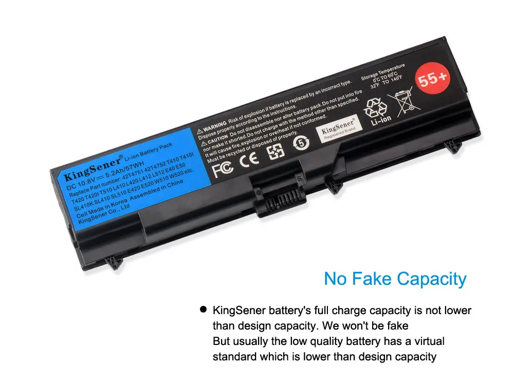 KingSener Laptop Battery for Lenovo ThinkPad SL410 SL410K SL510 E40 E50 E420 T510 W510 L412 T420 T410 T510 L510 L420 L521 55+