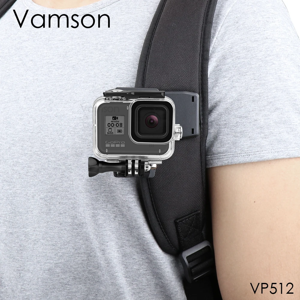 Vamson per GoPro 10 9 8 accessori supporto per morsetto con Clip per zaino per Go Pro Hero 7 6 5 4 per Yi 4K per SJCAM per EKEN Action Camera