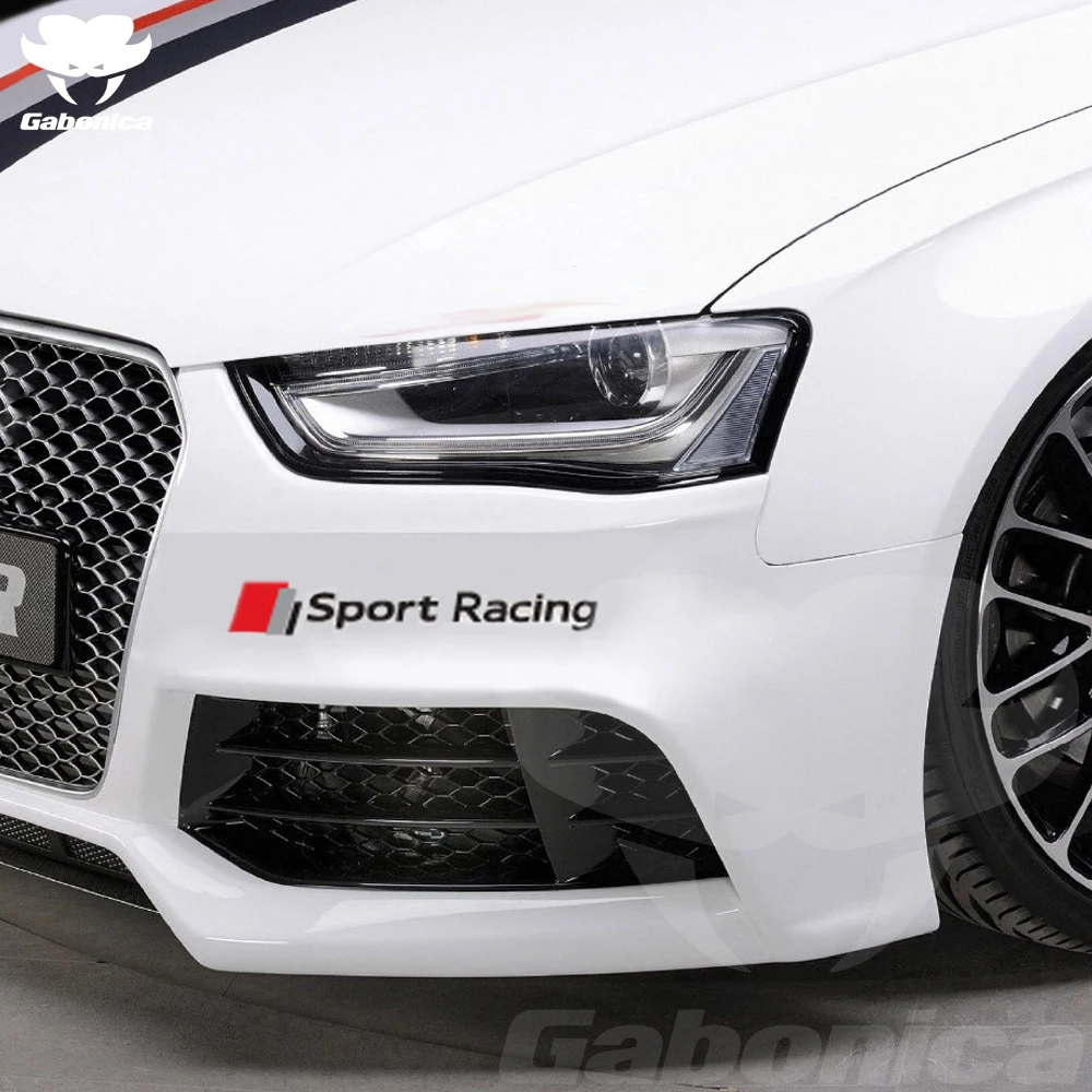 2pcs Sport Racing Car Side Door Sticker For Audi Sline RS A1 A3 A4 A5 A6 A7 A8 B6 B7 B8 B9 Q3 Q5 Q7 Q8 S3 S4 S5 S6 R8 RS4 RS6 TT