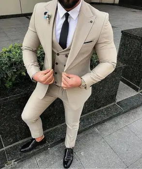 Men Suits Prom Tuxedo Slim Fit 3 Piece Groom Wedding Suits For Men Custom Blazer Terno Masuclino 3 Pieces (Jacket + Vest + Pant) 3 Men Suits Prom Tuxedo Slim Fit 3 Piece Groom Wedding Suits For Men Custom Blazer Terno Masuclino 3 Pieces (Jacket + Vest + Pant) 3